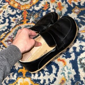 Womens Black/Tan DALIA LEATHER LOAFERS BY ANYA’s Shop sz 7-7.5  (38)